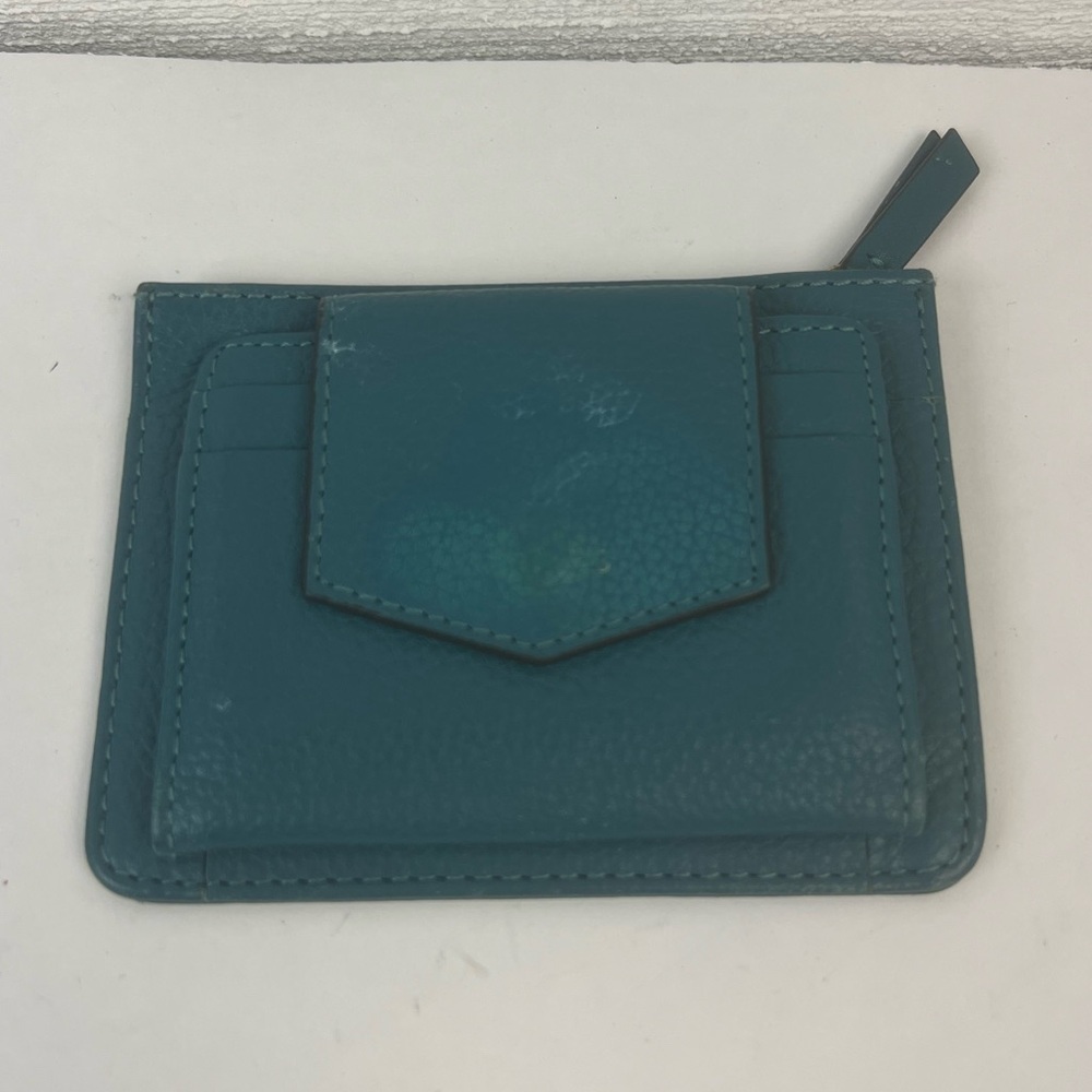 Lodis Teal Leather Card Holder